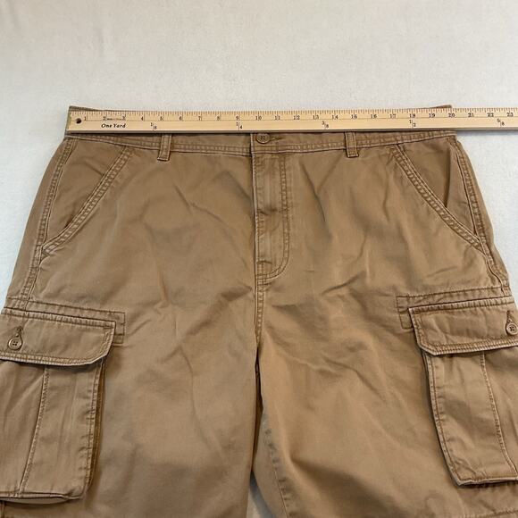 Levi Strauss Signature Shorts Mens 40 Tan Khaki Cargo Pockets Flat‎ Front - Picture 7 of 14
